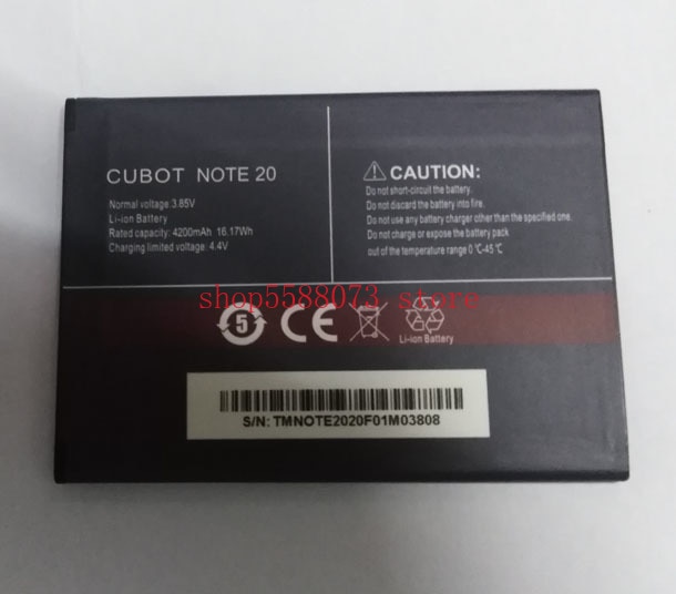 Cubot Note 20 Telefoon Batterij 4200Mah 3.85V Voor Cubot Note 20 Achter Quad Camera Smartphone Nfc 6.5 Inch