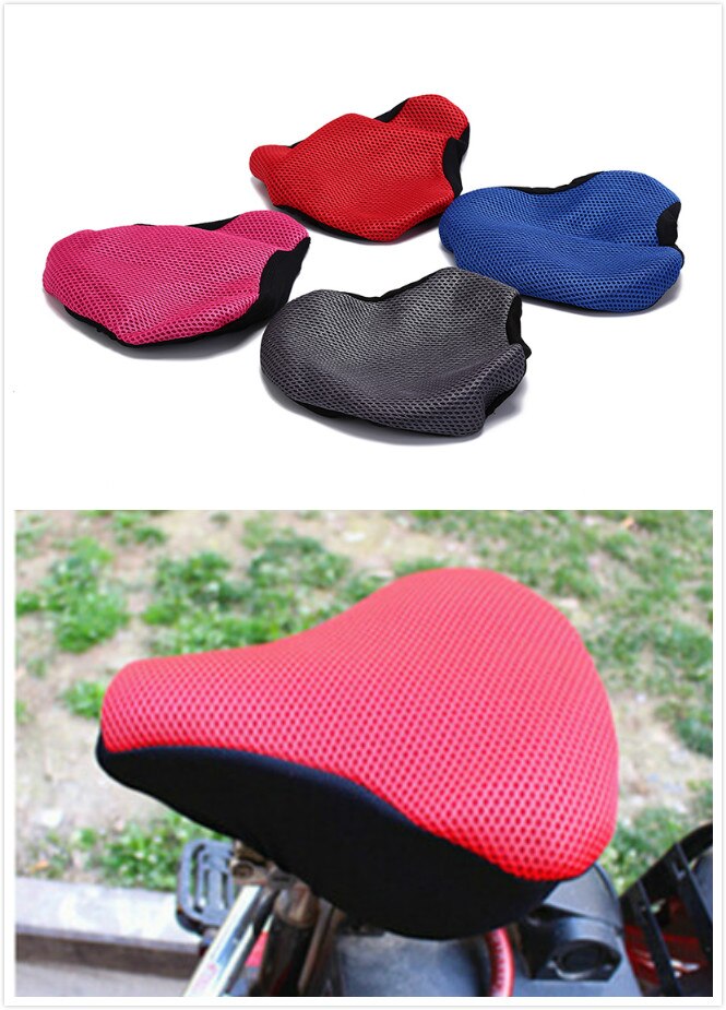 3D Soft Bike Seat Zadel Willekeurige Kleur Voor Een Fiets Fietsen Netto Kussen Seat Cover Seat Mat Zadel Fiets fiets Accessoires
