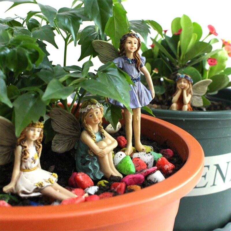 Fairy Garden-6Pcs Miniatuur Feeën Beeldjes Accessoires Voor Outdoor Of Huis Decor Fairy Tuin