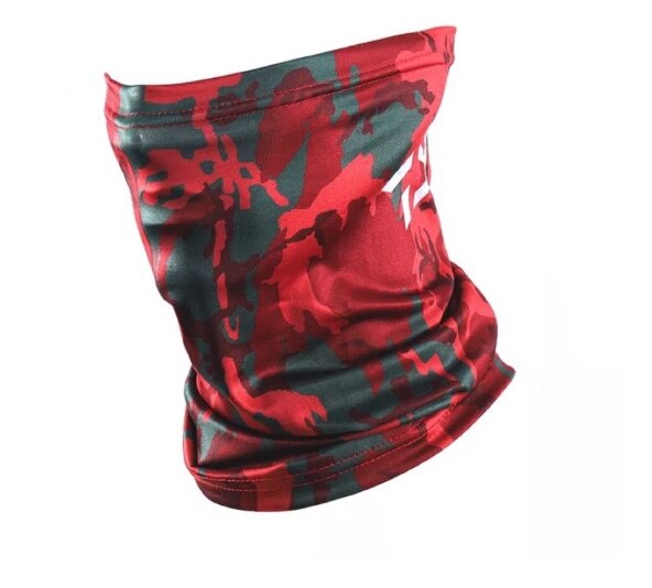 Shimano z długim rękawem stojak kołnierz kombinezon wędkarski anit-uv garnitur z długim rękawem t-shirt szybkoschnący lodowy jedwab oddychający: L / red scarf
