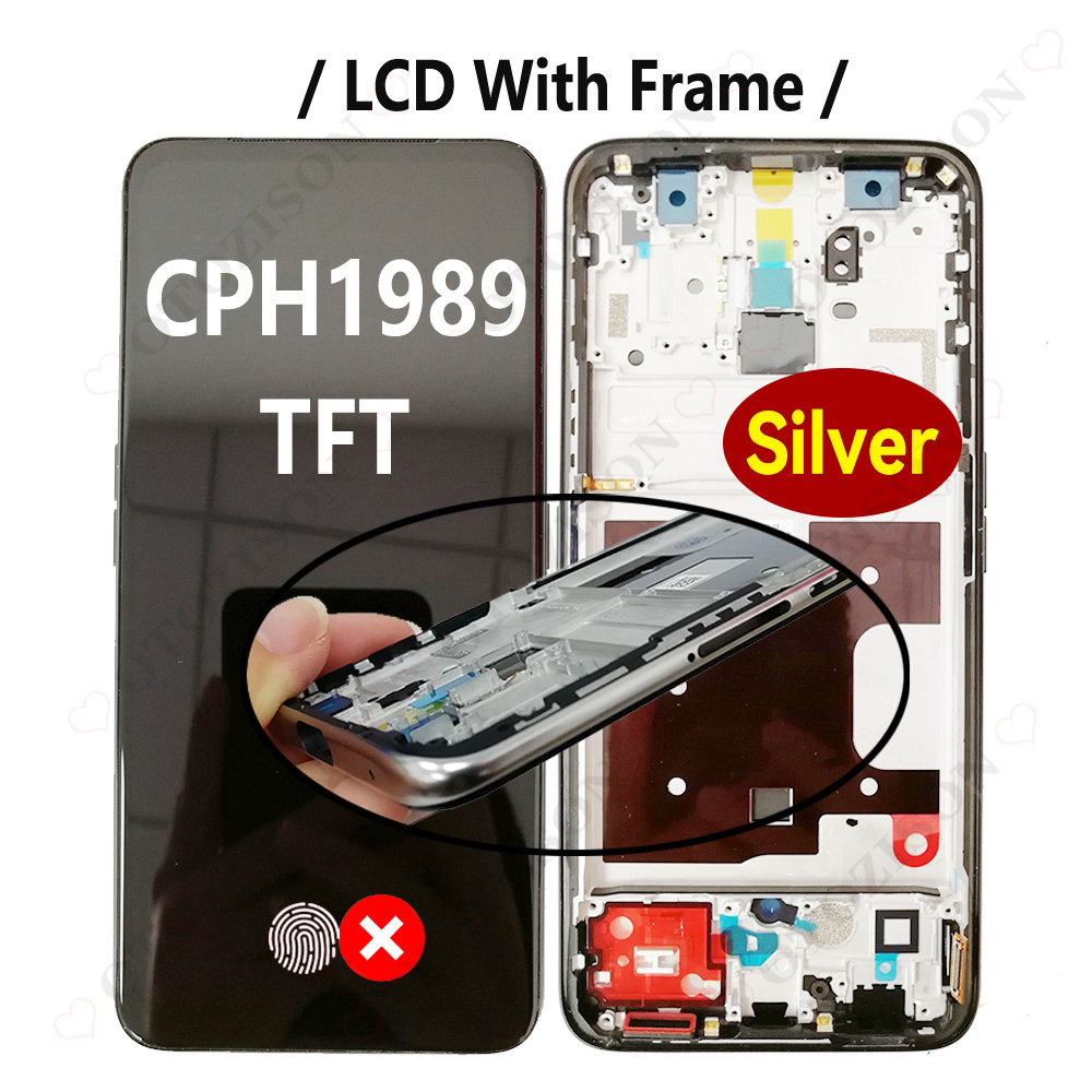 AMOLED LCD Mit Rahmen Für OPPO Reno 2F Reno2 F CPH1989 Anzeige Bildschirm berühren Digitizer Sensor Montage Reno2F LCD Ersatz: Elfenbein