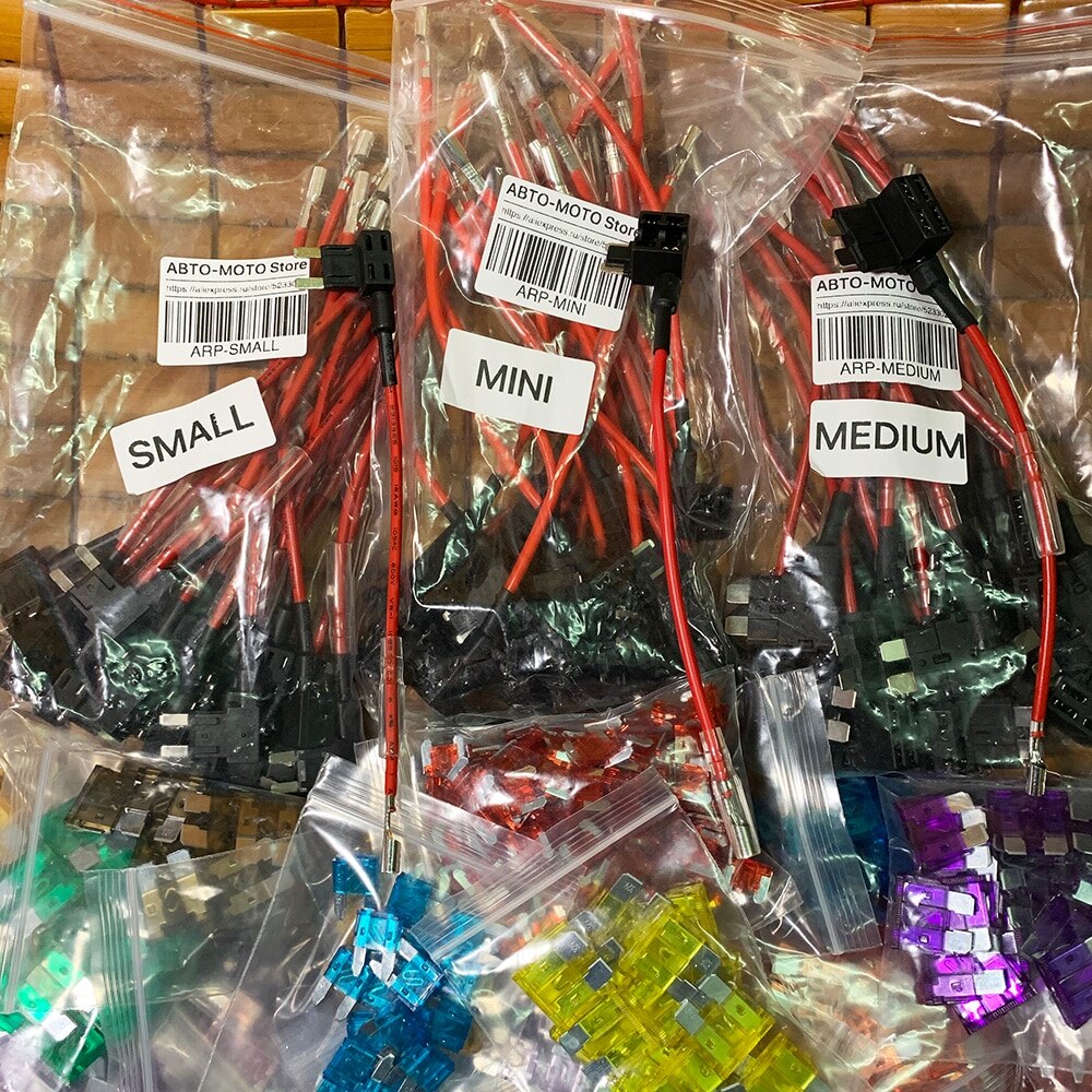 12V/Mini/Small/medium Size Car Fuse Holder Add-a- Piggy Back Fuse TAP Adapter with 10A ATM Blade Fuse^