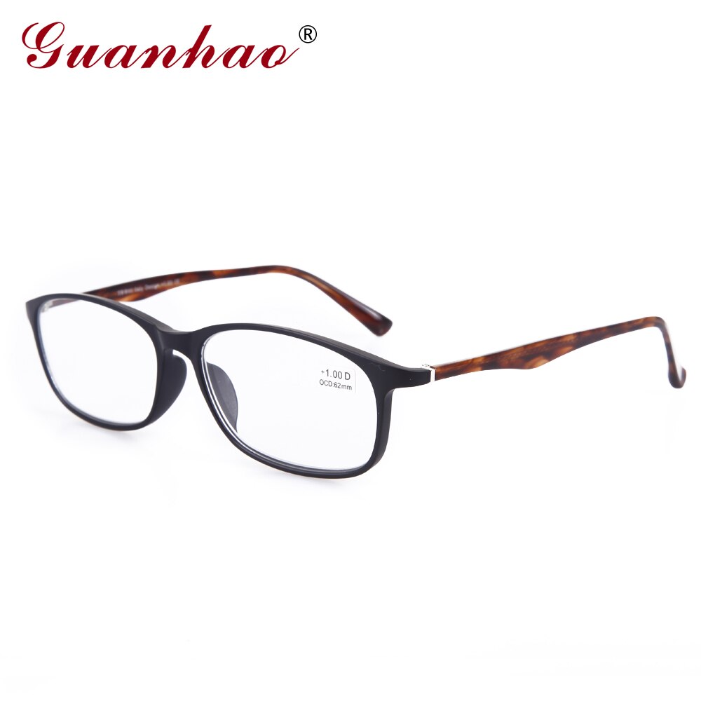 Guanhao TR90 Front Frame with Acetate Temples lazy Glasses Reading Glasses Men And Women Reading Glasses 1.0 1.5: +100