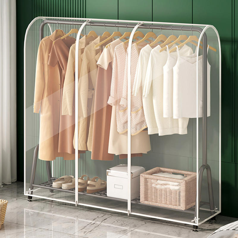 Clothes Hanger Dust Cover Bedroom Drying Rack Dust Cover Cloth Translucent Coat Suit Storage Bag Dormitory Supplies