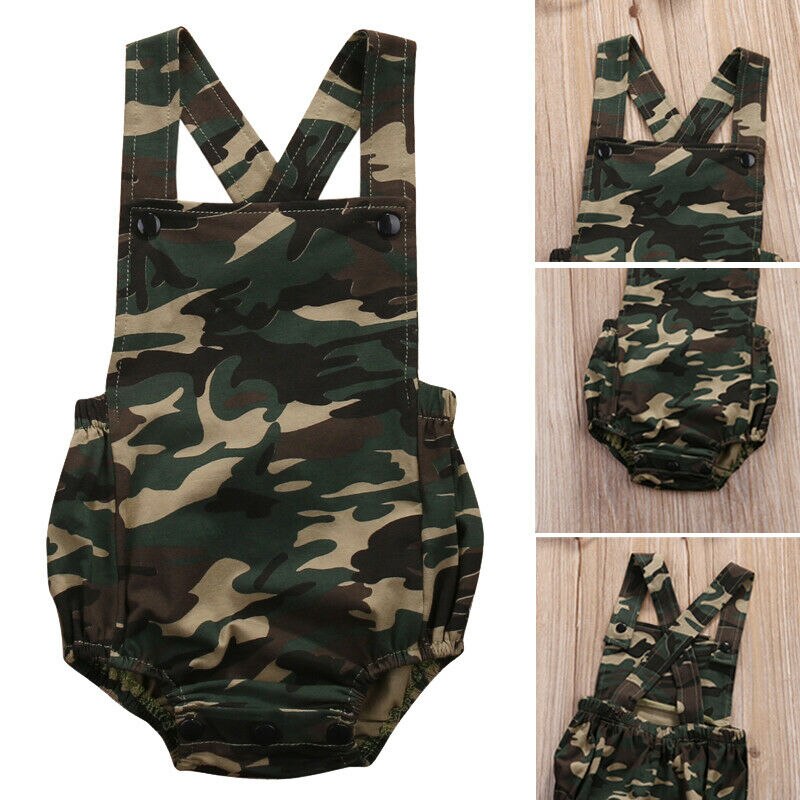 Camouflage Newborn Baby Boy Girl Sleeveless Romper Jumpsuit Summer Clothes Outfits Sunsuit 0-18M