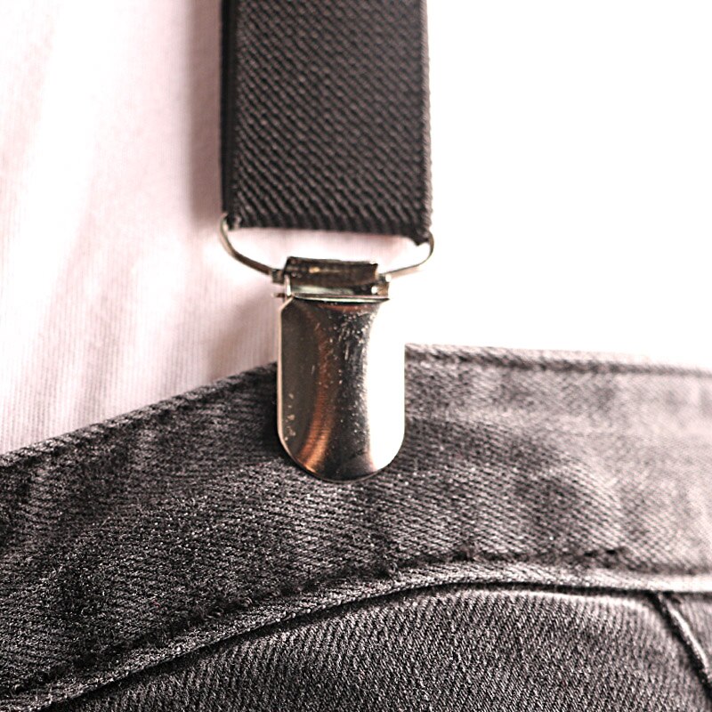 Mens Womens Unisex Clip-on Suspenders Black Elastic Y-Shape Adjustable Braces Jeans Trousers Novelty Clothing Accessories