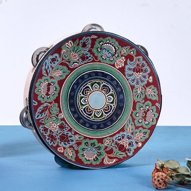 Cloches de Style ethnique, tambour à motifs colorés pour enfants et adultes, Performance sur scène Portable, Instruments de musique pour débutants,: D