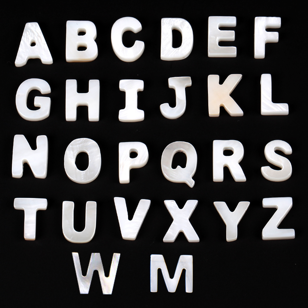 Witte natuurlijke A-Z letter schelp kralen losse spacer kralen parelmoer schelp voor sieraden maken ketting armband accessoire