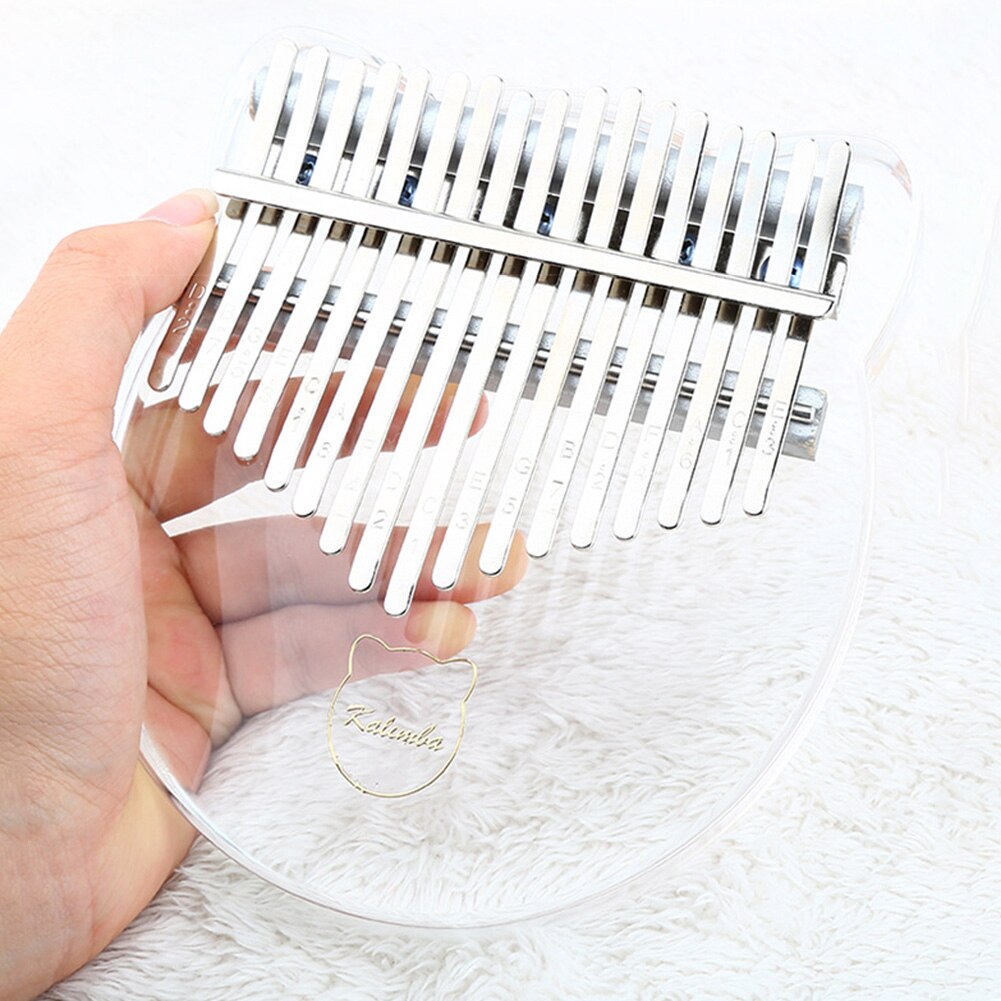 17 Key Entertainment Thumb Piano DIY Musical Instrument With Tuning Mallet Transparent Acrylic Sound Beginner Portable Kalimba