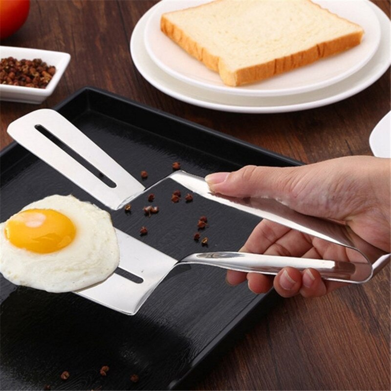 Stainless Steel Food Tong Shovel Spatula Multipurpose Bread Meat Vegetable Clamp BBQ Clip Home Camping Cooking Tools IC896486