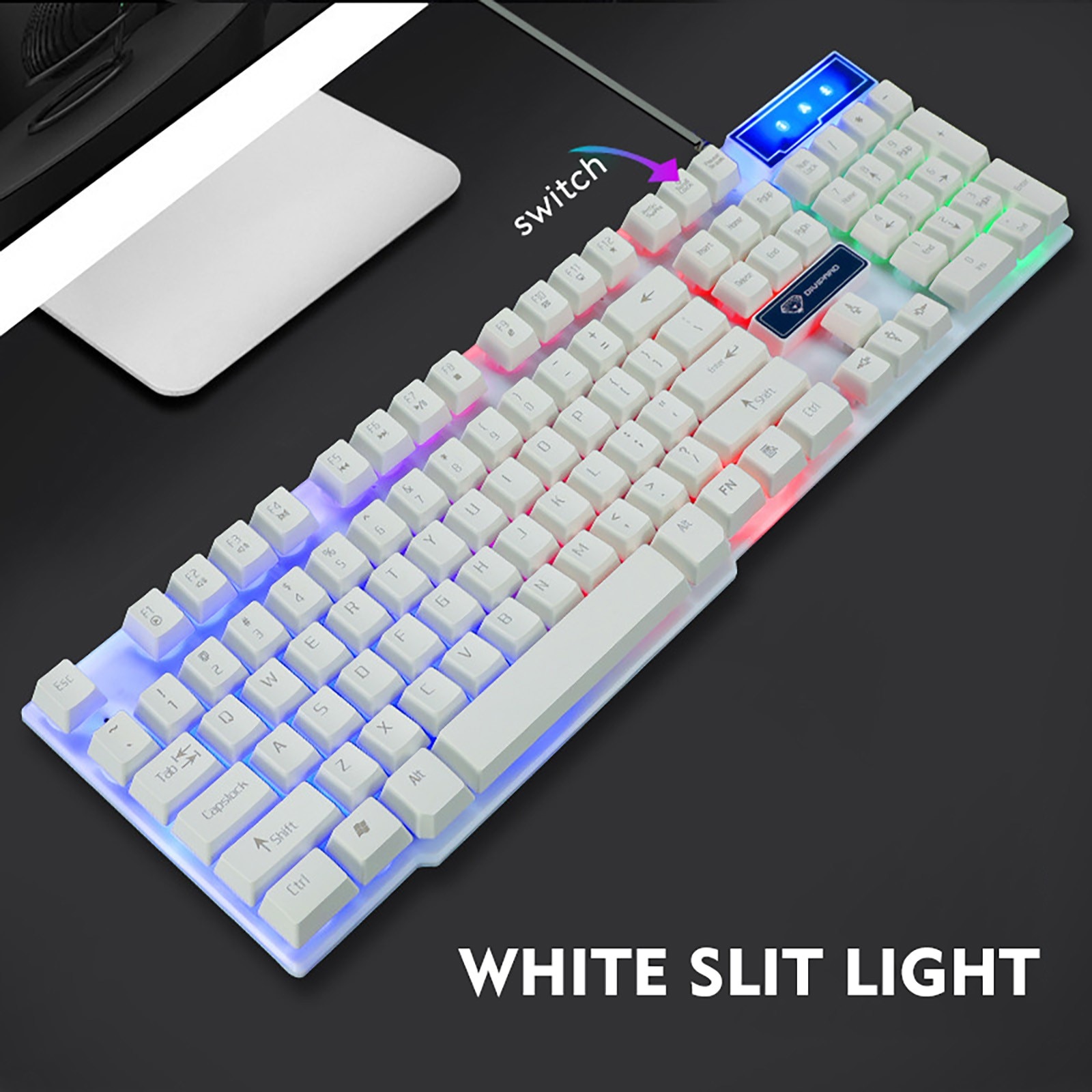 2021New GK50 Wired Mechanical Gaming Keyboard Floating Cap Waterproof Rainbow Backlight USB 104 Keycaps Computer Game Keyboards