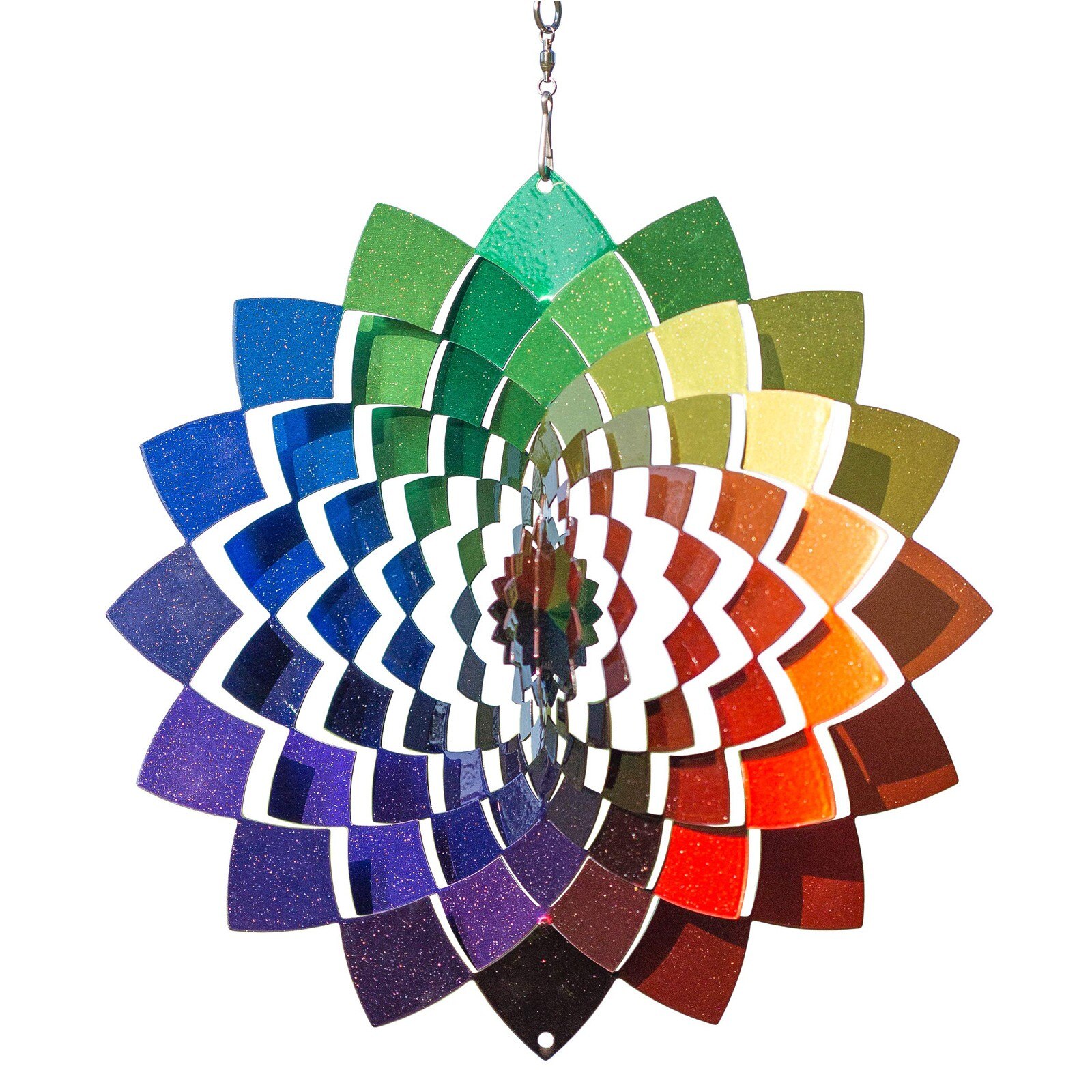 40#Stainless Steel Wind Spinner- 3D Indoor Outdoor Garden Home Decor Decoration Wind Chimes Metal Windchimes: A