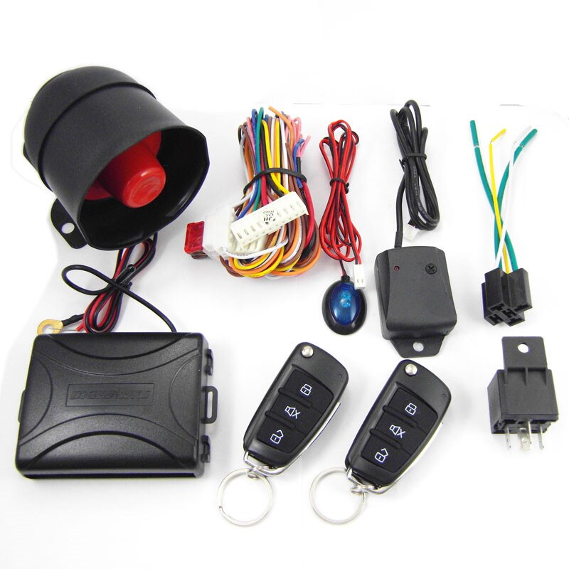 CA703-8118 Een Manier Auto Alarm Systemen & Centrale Deurvergrendeling Security Sleutel Met Afstandsbediening Sirene Sensor Voor Toyota