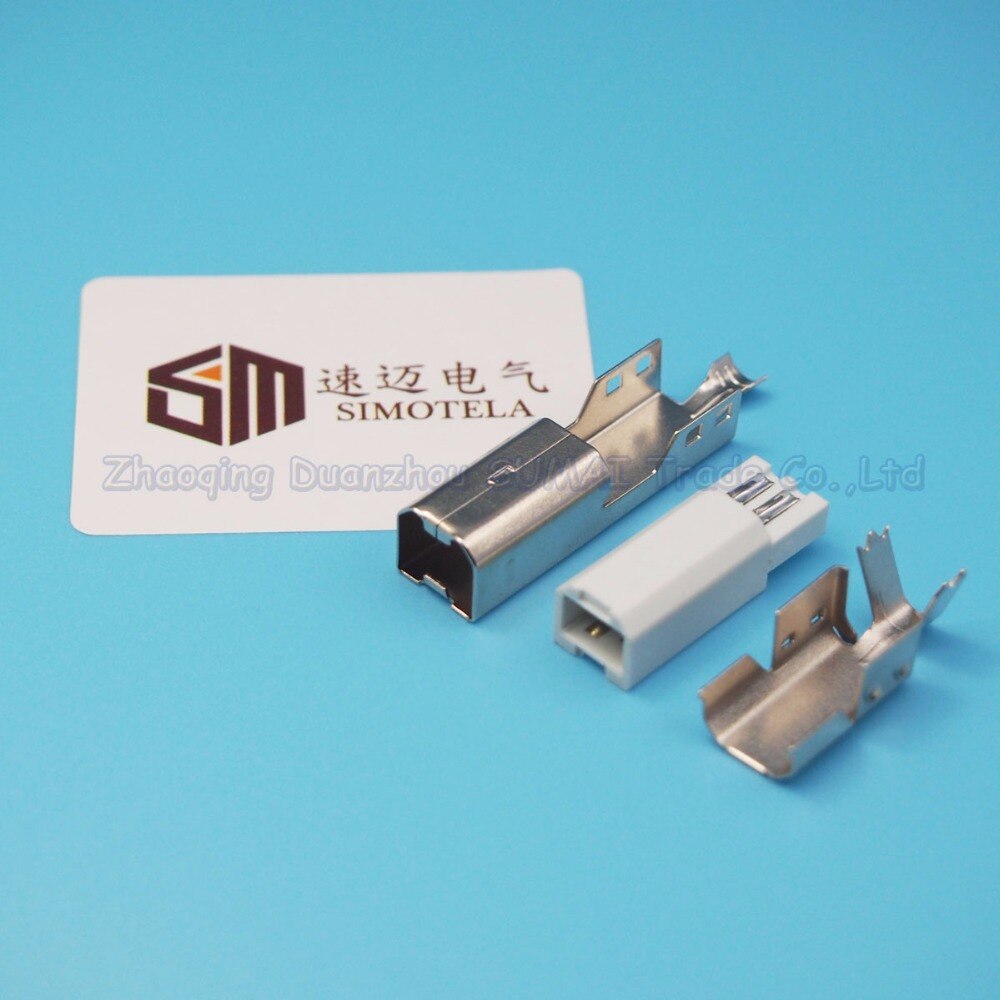 10sets 3 in 1 USB-B-type male plug square mouth printer plug with shell