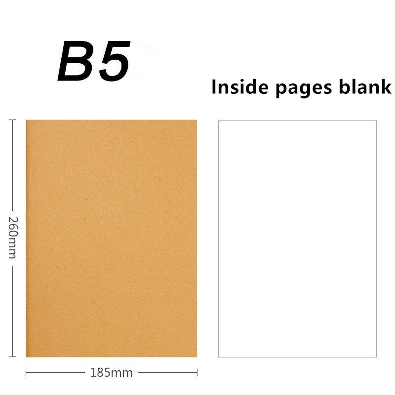 Simple Notebook Student Workbook Cowhide Cover Book School Office Notepad Homework Book Reading Note books Exercise Book: B5 Blank