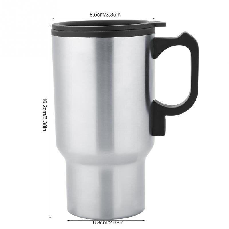 Electric Kettle Car Boiling Pot 12V 450ml Stainless Steel Heating Cup With Car Charge Plug Home Travel Use Milk Tea Thermal Mug