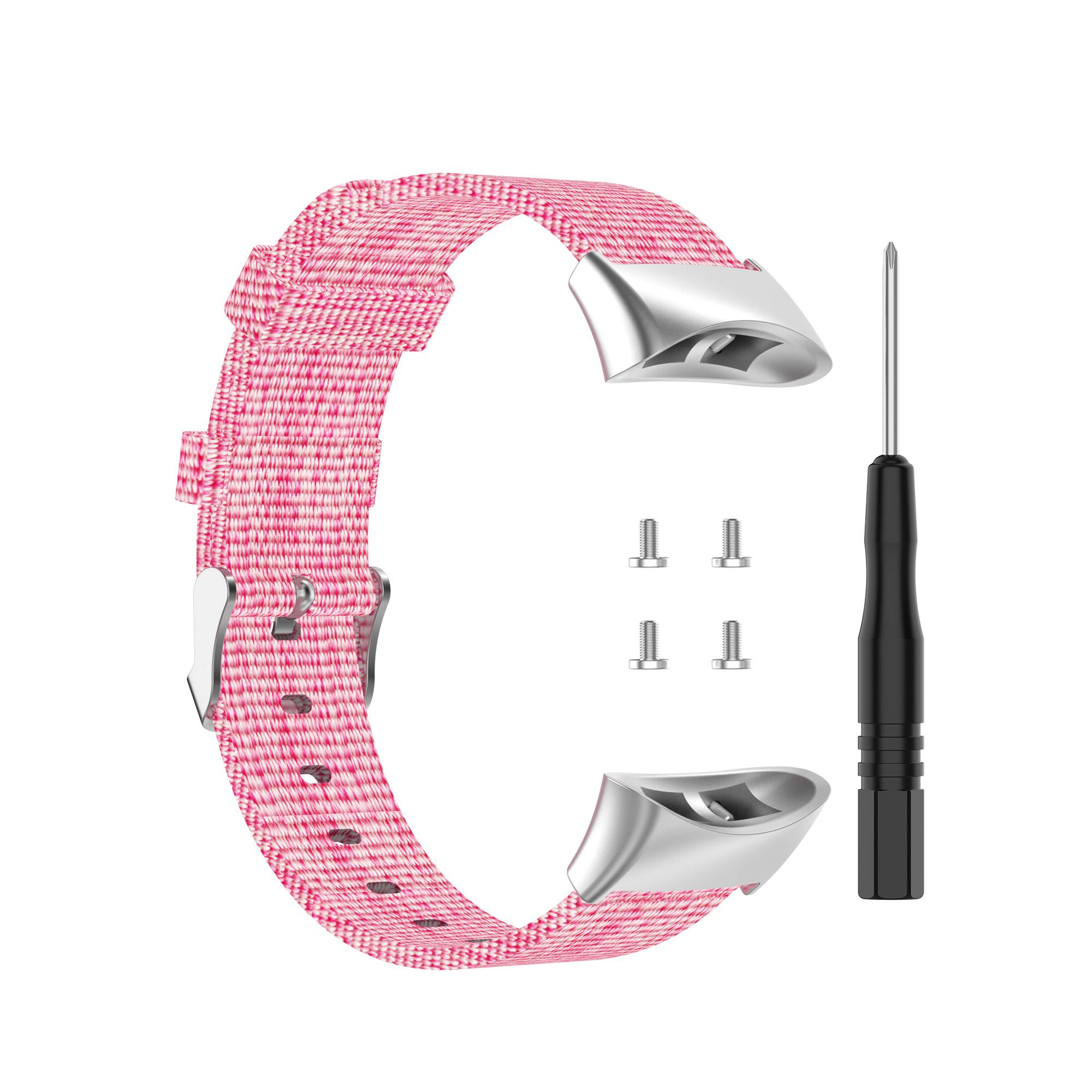 Fifata klockarmband för garmin forerunner 35 / 30 smartarmband för garmin forerunner 30 / 35 ersättningsarmband i canvas för smartklocka: Rosa / Garmin föregångare 30