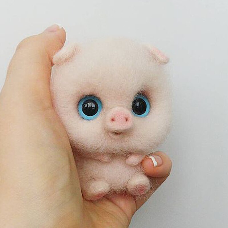 Jiwuo Toy Doll Wool Animal Wool Felt Poked Felt Craft DIY Non Finished Poked Set Handcraft Kit for Needle Material Bag Newest: 3