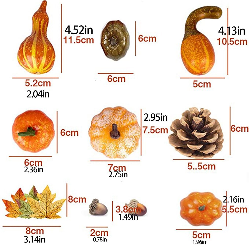 50 kpl erittäin realistinen tammenterho kurpitsa vaahtera mänty kartio asetettu halloween koristelu ammunta rekvisiitta vaahto kurpitsa puku