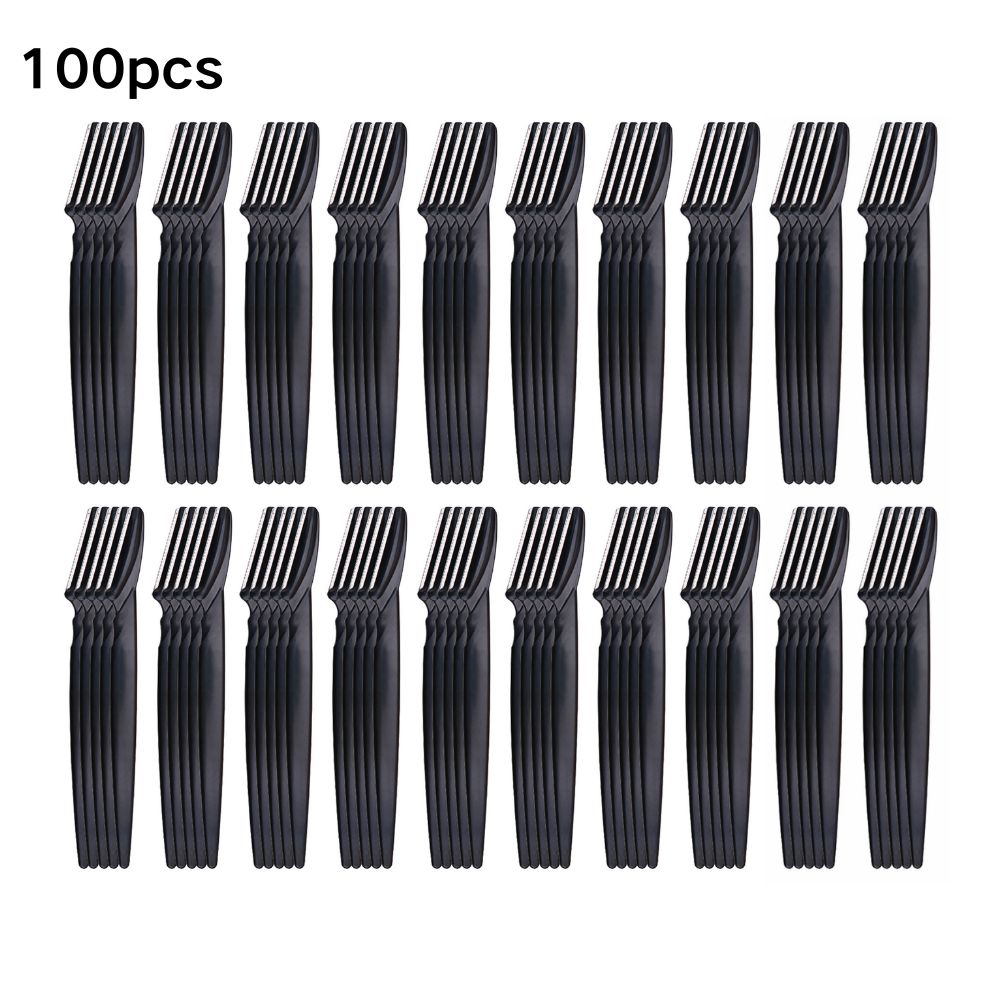 Ensemble de tondeuse à sourcils pour femmes, en acier inoxydable, épilateur Facial, Kit d'outils de beauté Portable avec bouchons de sécurité, couteau à sourcils: Brossé Ardoise