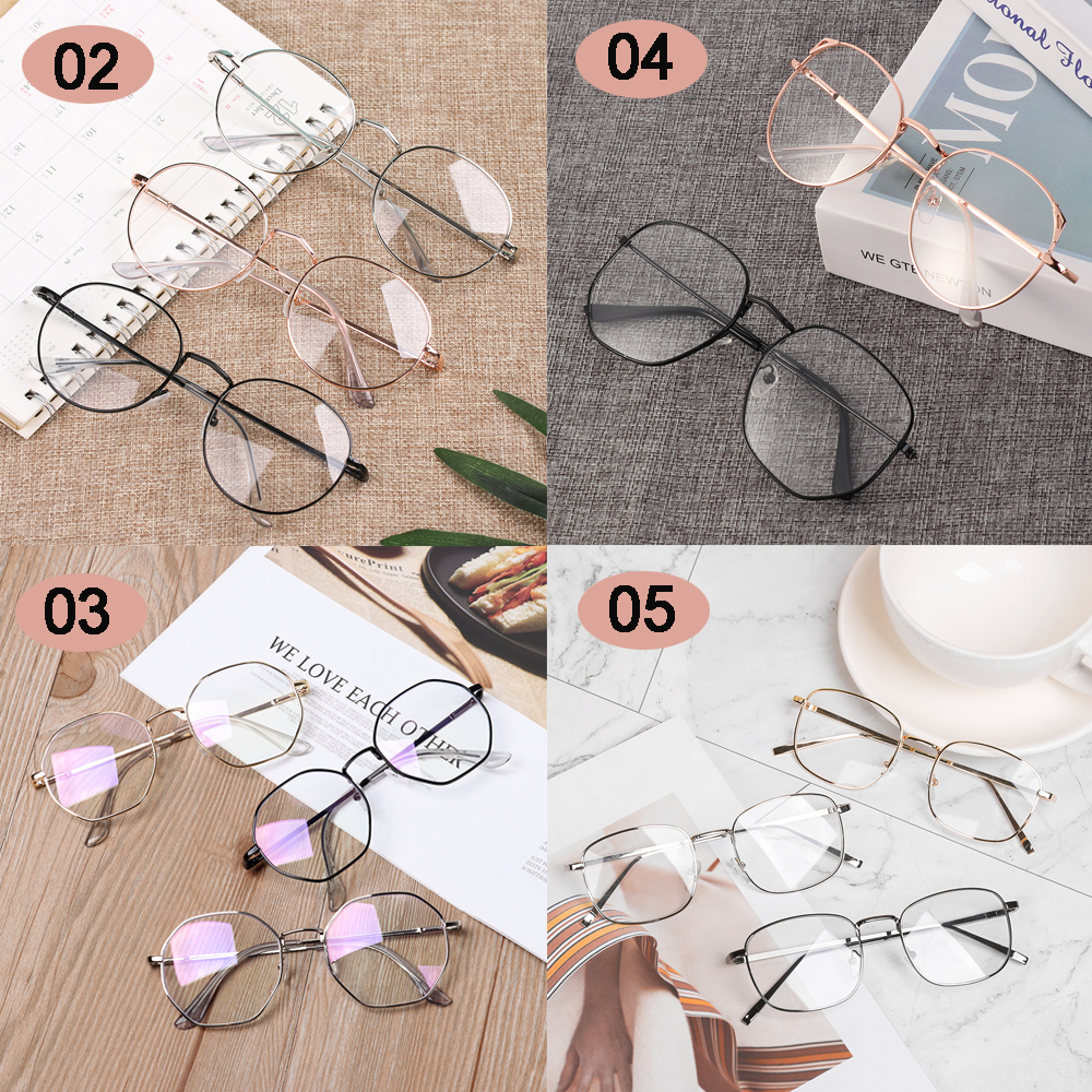 Unisex vintage anti blått ljus glasögon bågar oktagon lins närsynthet optisk spegel enkel legering anti uv klar glasögon bågar