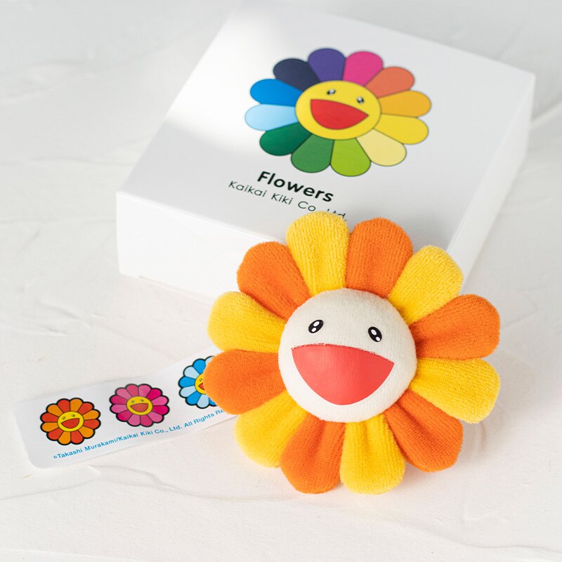 Broche de girasol japonés para Bebé y Niño, flor de arcoíris de peluche, estera de suelo juego, asiento, decoración colorida: Yellow Orange