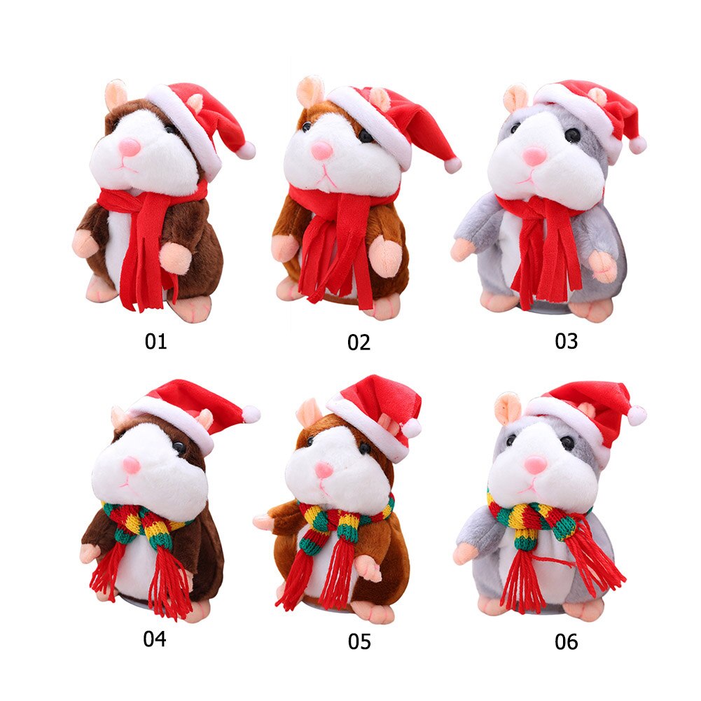 Hamster parlant Falante hocher la tête souris enregistrement de noël parlant Hamster électrique pour enfants enfants de noël 16cm