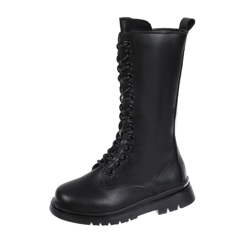 Mädchenstiefel, kinderschuhe, 2022 winterstiefel, hohe stiefel aus leder, kinderstiefel mit reißverschluss, warm, schick, wasserdicht, schick: 36