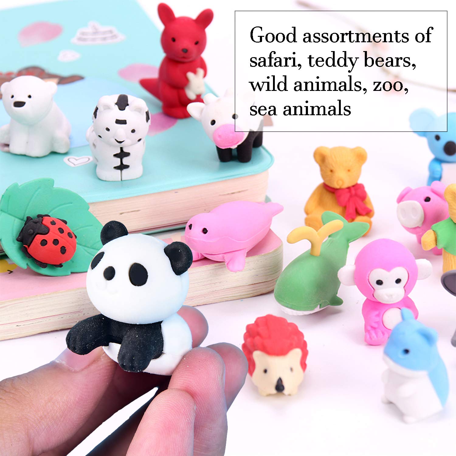 70PCS Animal Eraser Puzzle Erasers for Kids Classroom Party Favors Prizes Cute & Novelty Animal Pencil Erasers