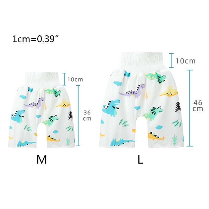 2 in 1 comfortabele luierrok voor baby's, korte, waterdichte, absorberende luierbroekjes, wasbaar ondergoed voor zindelijkheidstraining voor kinderen