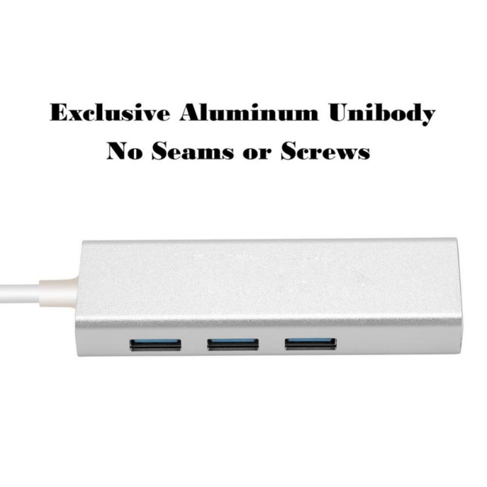 Network Adapter 3 Ports USB 3.0 1000Mbps Gigabit Ethernet LAN RJ45 Hub pc computer accessories for macbook air