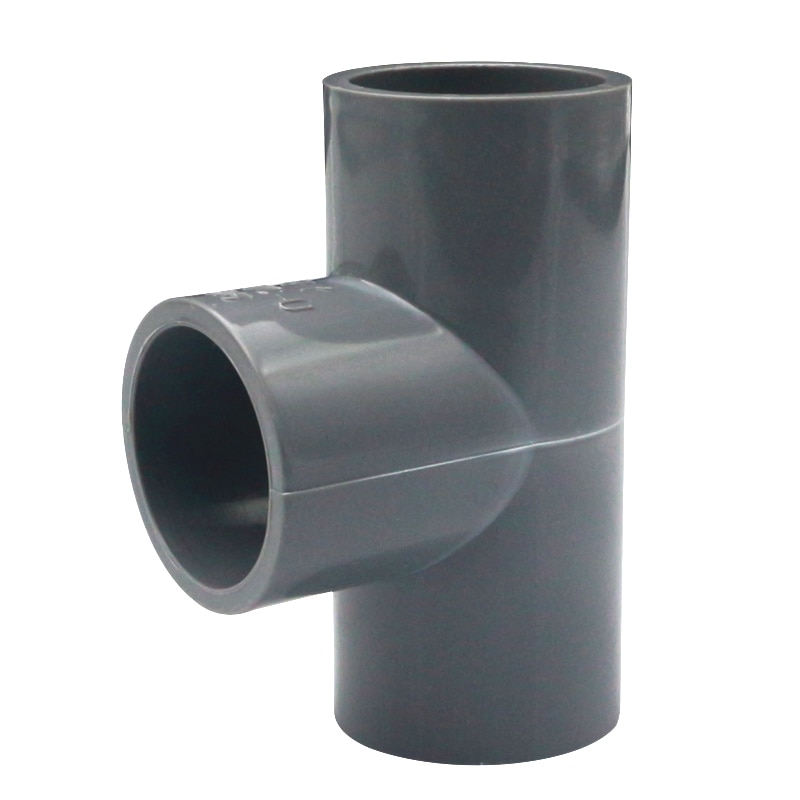 fast grå pvc rørfittings diy rett albue som tee koblinger plast skjøt rør kobling adapter 3/4/5/6 veier: tee / Indre dia .25mm