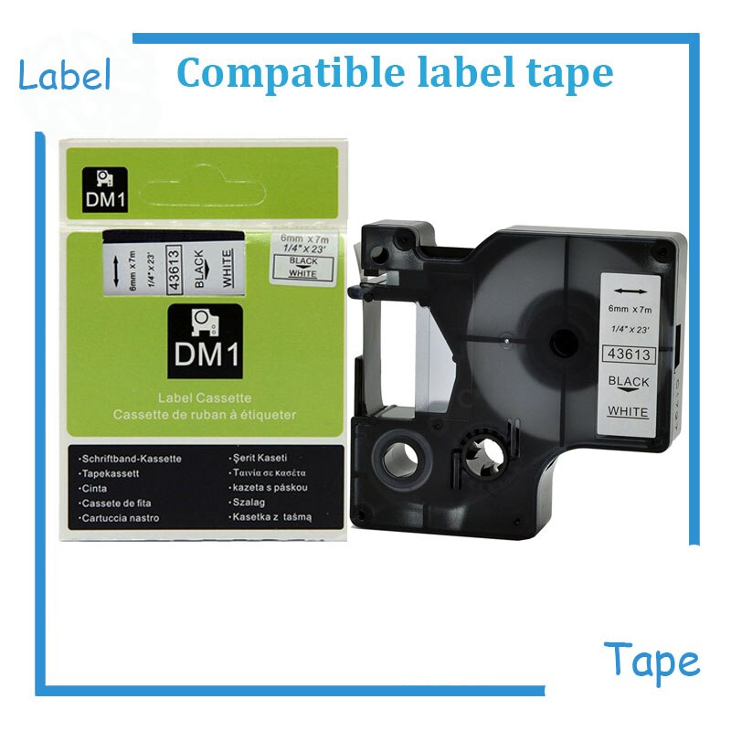 2PK 43613 Compatible Dymo D1 6MM Label Printer Bla... – Grandado