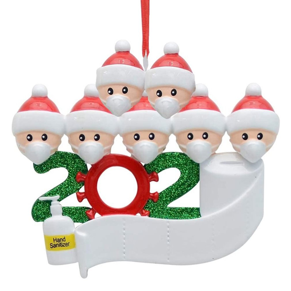 Diy navn hilsener maske snømann juletre hengende anheng julepynt dekorasjoner: 7pc hvite