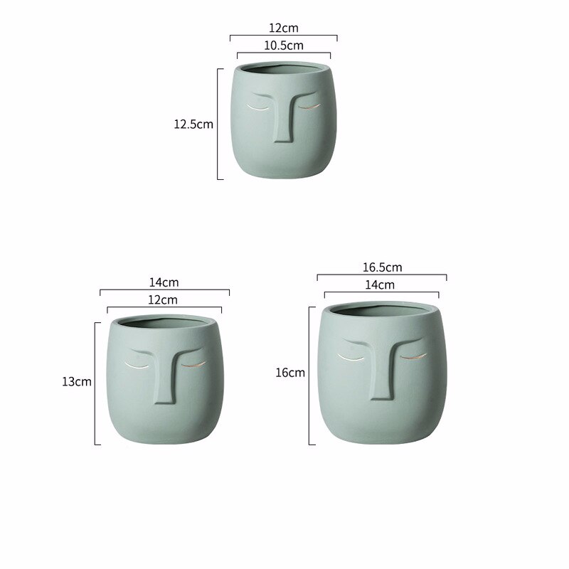 Pot de fleur avec visage en céramique, Pot de fleurs avec personnage abstrait moderne, Vase de plantes en Pot de jardin, décoration de jardinage, ameublement