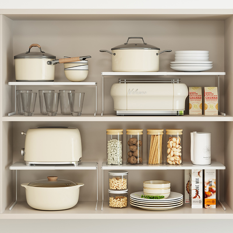 Küchen Regal Regal Schrank Schrank Organizer unter Spüle verstellbare Gewürz abgestufte Trennwand Arbeits platte Platz sparer