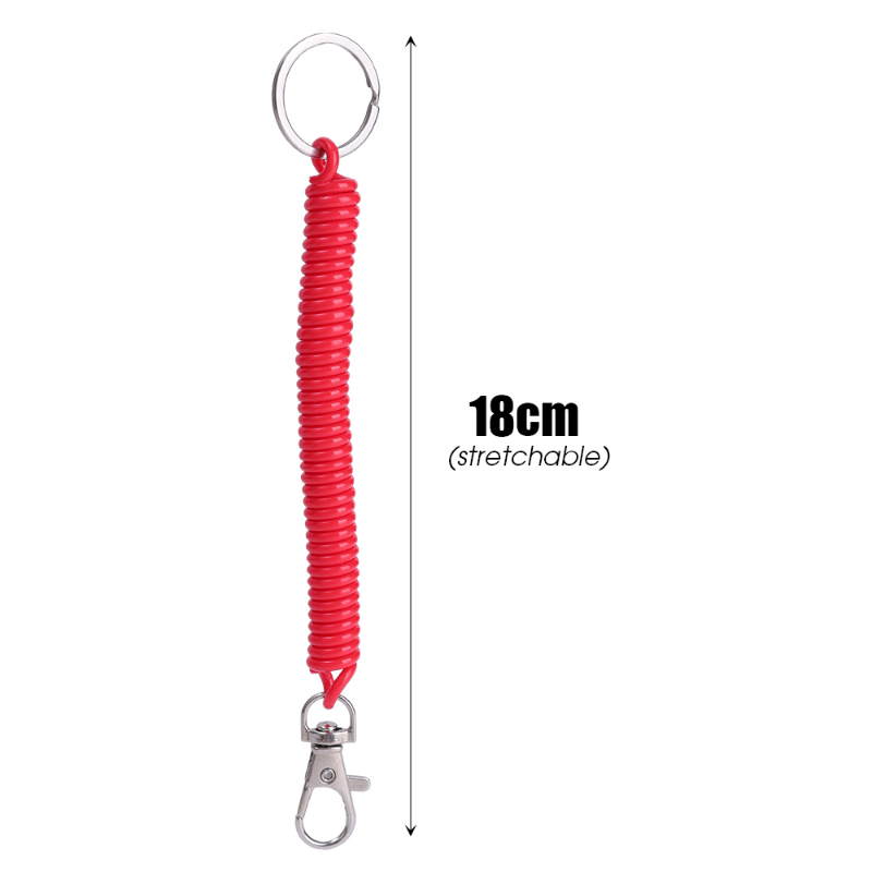 Cadena antipérdida, cuerda de resorte elástica en espiral, correa de cordón multifuncional para teléfono móvil, llavero, soporte, gancho de cierre