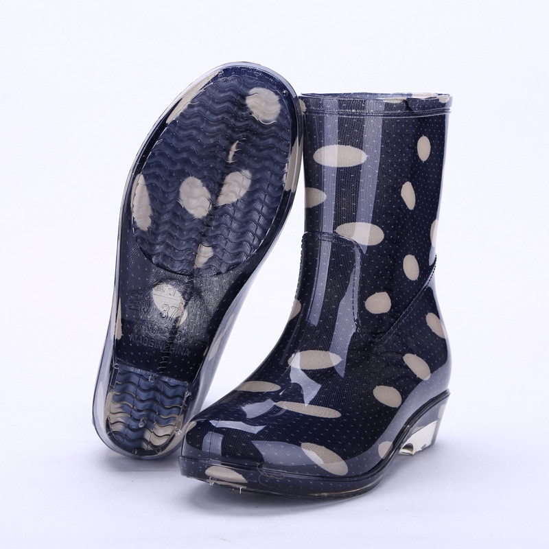 Girl's Rain Boots Waterproof Shoes Woman Rain Woman Water Rubber Midcalf Boots Spring Botas erf4: 2 / 5