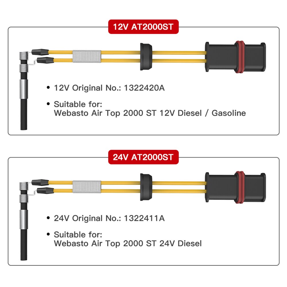 LF Bros Glow plug Kyocera manufacture ceramic ignition plugs for webasto Air Top 2000 ST 12V 24V parking heater accessories