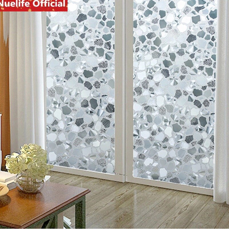 Película de vidrio esmerilado electrostático de piedra de PVC para sala de estar, dormitorio, cuarto de baño para niños y niñas puerta corredera de oficina, película para ventana