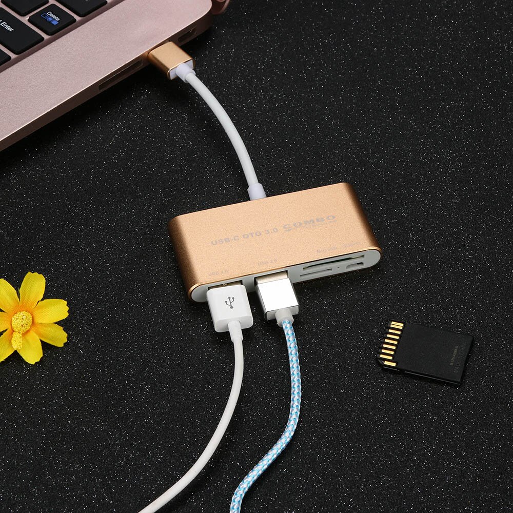 Ouhaobin Multifunctionele Usb 3.0 Micro Usb Otg Combo Kaartlezer Aluminium Hub Usb Hubs Voor Telefoon Pc computer Randapparatuur