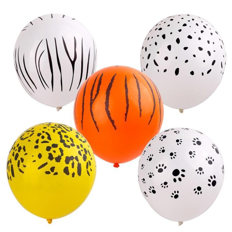 10pcs 3.2g 12inch Tijger Zebra Patroon Ballon Dier Helium Latex Ballonnen Verjaardagsfeestje Decoratie Kids Opblaasbare globos