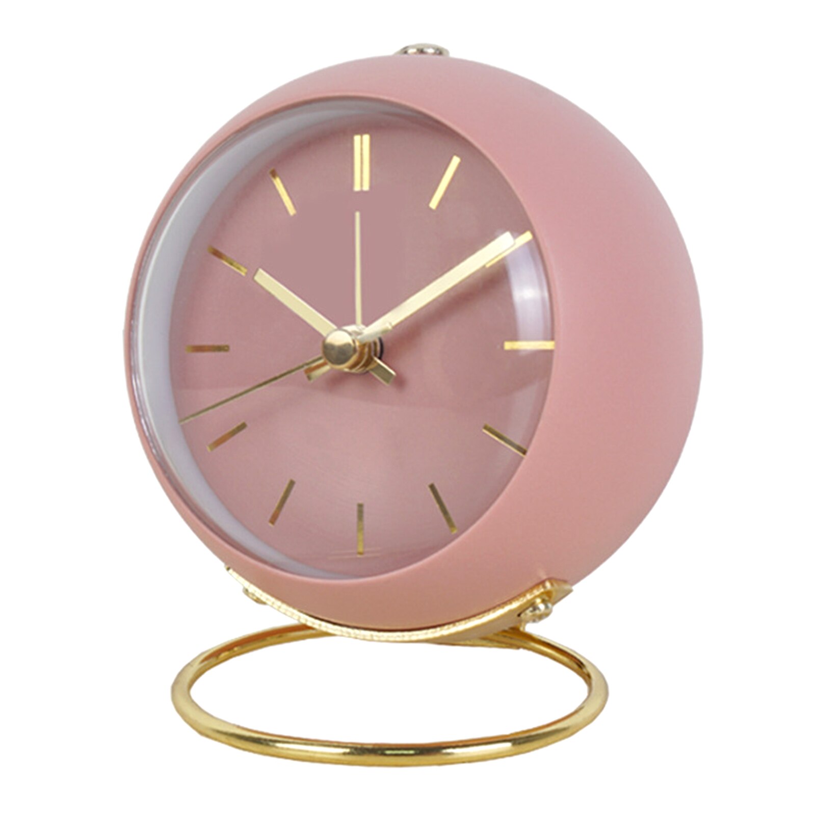 Alarm Clock Battery Operated Easy Use Retro For Bedside Non Ticking Home Office Silent Luminous Analogue Large Display Simple: Pink