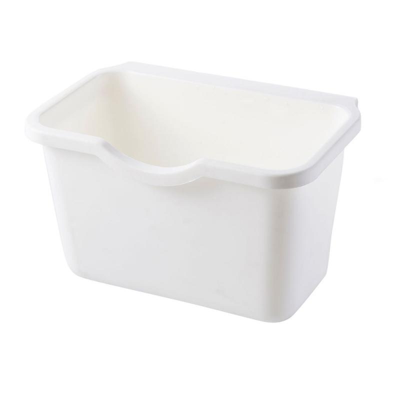 Kitchen Cupboard Back Trash Can Cabinet Door Garbage Bin Hook Hanging Waste Container Rubbish Bucket Plastic Dustbin Basket: white