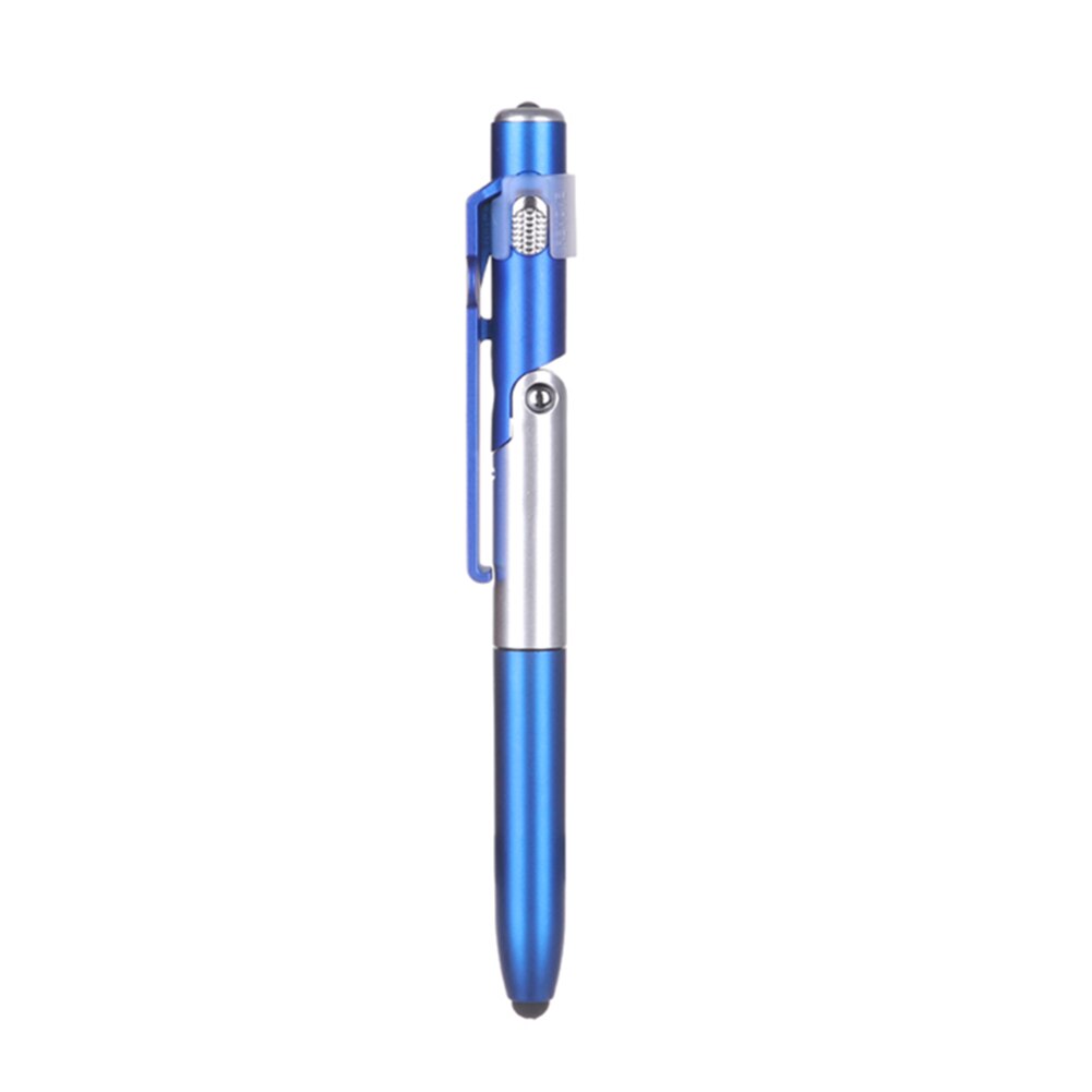 4 in 1 LED Folding Light Pen Multi-functional Touch Capacitance Ballpoint Pen Tablet Cellphone Universal Mini Capacitive Pen: Blue