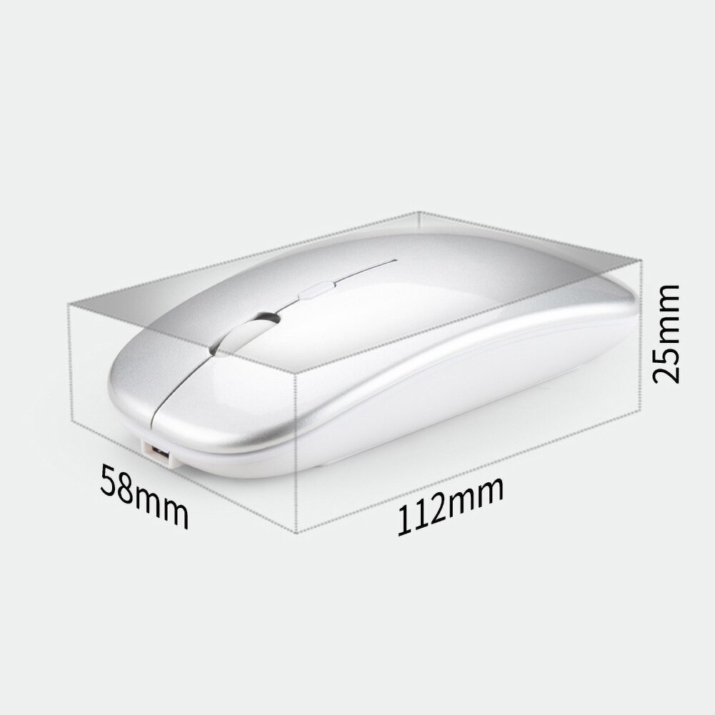 2.4G bezprzewodowy USB akumulator Bluetooth 5.0 cichy do gier myszka do PC Laptop