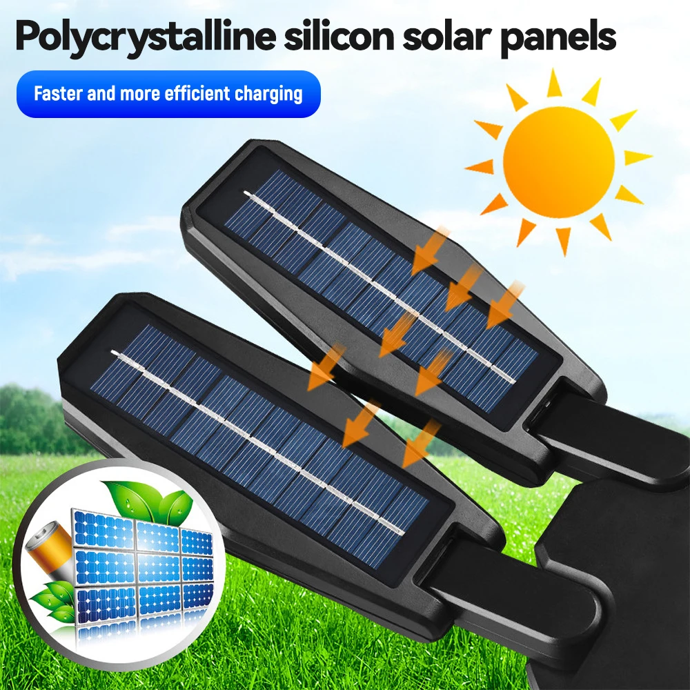 Solar Outdoor Inductie LED Tweekoppige Straatlantaarn Thuis Waterdichte Verlichting Wandlamp Outdoor Tuinlamp met afstandsbediening