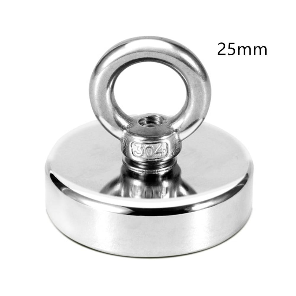 Strong Magnet Pot Fishing Magnets Salvage Fishing Hook Magnets Round Neodymium Magnet Block Double Side Search Magnet Pulling: silver 25mm