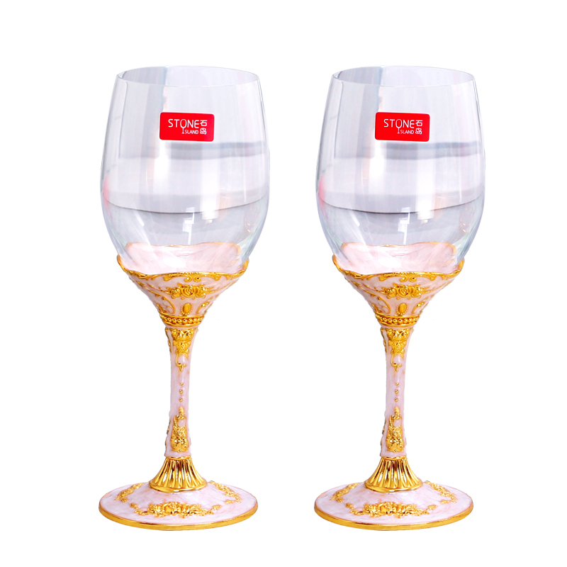 Luxury party party glass wine cup Beautifully embossed base glass red wine glass