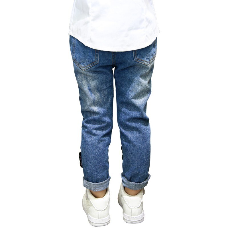 Vetement enfant jean fille pour fille trou papillon pantalon bébé Cowboy 3-7T pantalon enfant